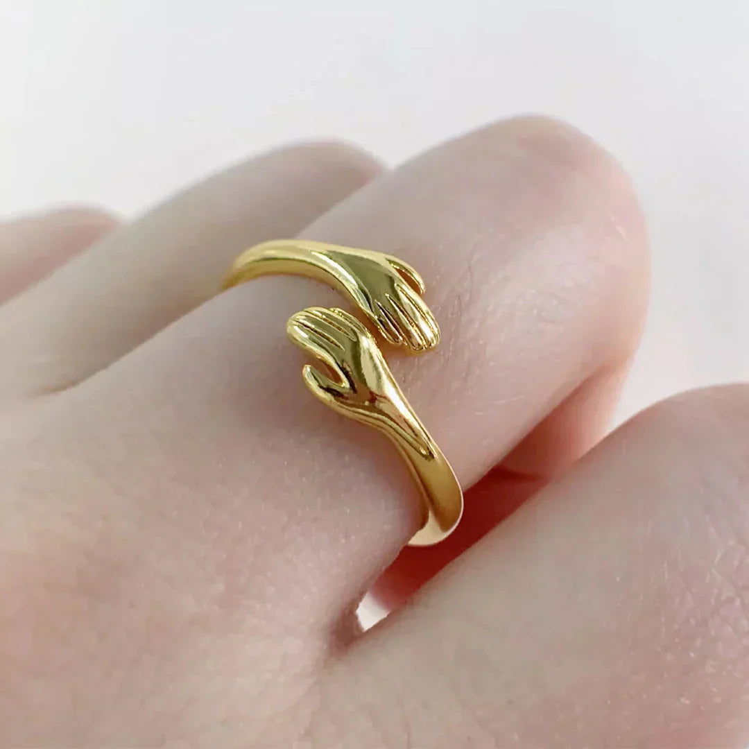 Gold Plated Friendship Loved Ones Hug Ring